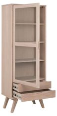 A Line Display Cabinet - 1 Door - 2 Drawer - Oak