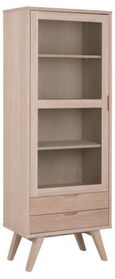 A Line Display Cabinet - 1 Door - 2 Drawer - Oak