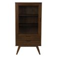 A Line Display Cabinet - 1 Door - 2 Drawer - Smoked Oak