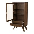 A Line Display Cabinet - 1 Door - 2 Drawer - Smoked Oak