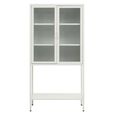 Acier Metal Display Cabinet - Glass 2 Door - White