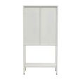 Acier Metal Display Cabinet - Glass 2 Door - White