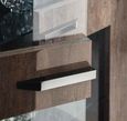 Matera Vitrine - 1 Door - LHF - Wood Grain Gloss