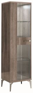 Matera Vitrine - 1 Door - LHF - Wood Grain Gloss