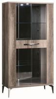 Matera Vitrine - 2 Door - Wood Grain Gloss