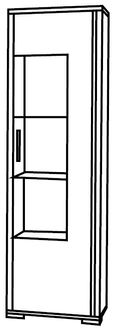 Augusta Grey Oak Effect 1 Door Display Cabinet RHF