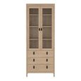 Barcelona Jackson Hickory Oak 3 Drawer Display Cabinet