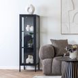 Brisbane Display Cabinet - 1 Door - Narrow - Black Metal