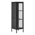 Brisbane Display Cabinet - 1 Door - Narrow - Black Metal