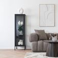 Brisbane Display Cabinet - 1 Door - Narrow - Black Metal