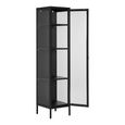 Brisbane Display Cabinet - 1 Door - Slim - Black Metal