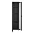 Brisbane Display Cabinet - 1 Door - Slim - Black Metal