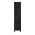 Brisbane Display Cabinet - 1 Door - Slim - Black Metal