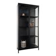 Brisbane Display Cabinet - 2 Door - Black Metal