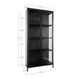 Brisbane Display Cabinet - 2 Door - Black Metal