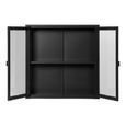 Brisbane Display Cabinet - 2 Door - Hanging - Black Metal