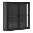 Brisbane Display Cabinet - 2 Door - Hanging - Black Metal