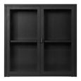 Brisbane Display Cabinet - 2 Door - Hanging - Black Metal