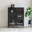 Brisbane Display Cabinet - 2 Door - Small - Black Metal