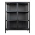 Brisbane Display Cabinet - 2 Door - Small - Black Metal