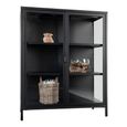 Brisbane Display Cabinet - 2 Door - Small - Black Metal