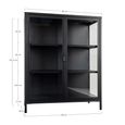 Brisbane Display Cabinet - 2 Door - Small - Black Metal