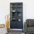 Brisbane Display Cabinet - 4 Door - Black Metal