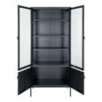 Brisbane Display Cabinet - 4 Door - Black Metal