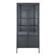 Brisbane Display Cabinet - 4 Door - Black Metal
