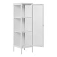 Brisbane Display Cabinet - 1 Door - Narrow - White Metal