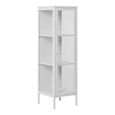 Brisbane Display Cabinet - 1 Door - Narrow - White Metal