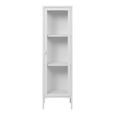 Brisbane Display Cabinet - 1 Door - Narrow - White Metal