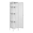 Brisbane Display Cabinet - 1 Door - Slim - White Metal