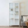Brisbane Display Cabinet - 2 Door - White Metal