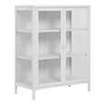 Brisbane Display Cabinet - 2 Door - Small - White Metal
