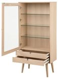 Century Display Cabinet - 1 Door - 2 Drawer - Oak