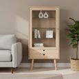 Century Display Cabinet - 1 Door - 2 Drawer - Oak