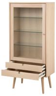 Century Display Cabinet - 1 Door - 2 Drawer - Oak