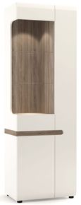 Chelsea White Gloss Tall Glazed Display Unit - RHD