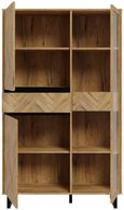 Chevron Oak Effect Display Cabinet