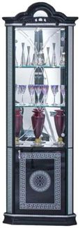 Clearance - New Venus Black Italian Corner Display Cabinet - FSS15904