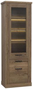 Corona Oak Effect Narrow Display Cabinet