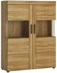 Cortina Oak Effect 2 Door Display Cabinet