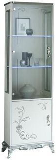 Daniela White Italian 1 Door Display Cabinet