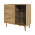 Scandic Glazed Chest - 1 Door - 4 Drawer - Oak