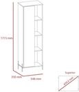 Dallas White and Grey Tall Display Cabinet