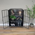 Display Cabinet - Black Metal and Glass - 2 Door - Curved