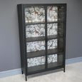 Display Cabinet - Black Metal and Glass - 2 Door