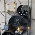Display Cabinet - Black Metal and Glass - Round Shelves