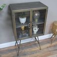 Display Cabinet - Brushed Gold Metal - 2 Door